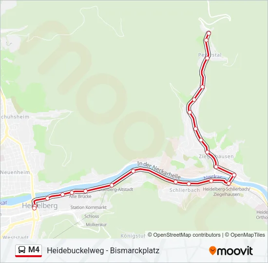 M4 Bus Line Map