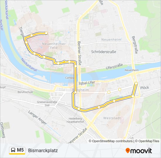 M5 Bus Line Map