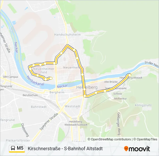 Автобус M5: карта маршрута