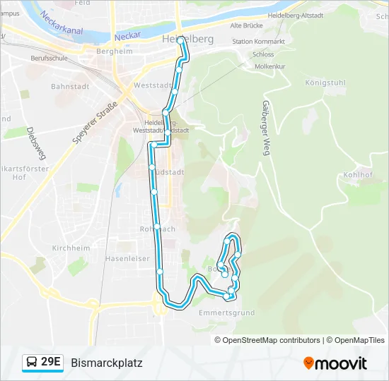 29E Bus Line Map