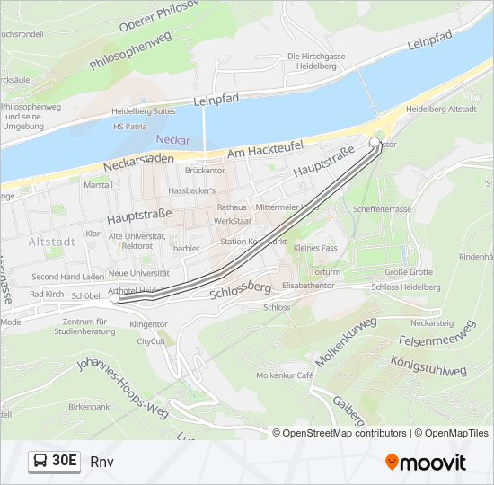 30e Bus Route Map
