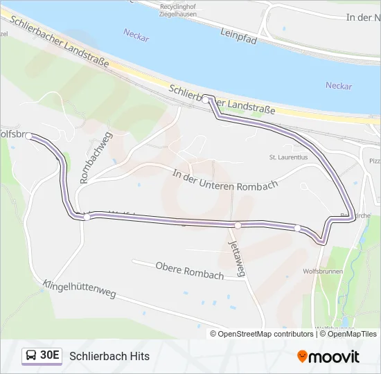 30E Bus Line Map