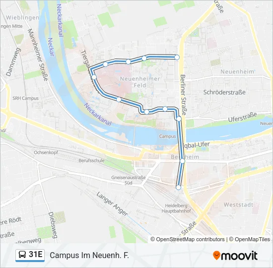 Buslinie 31E Karte