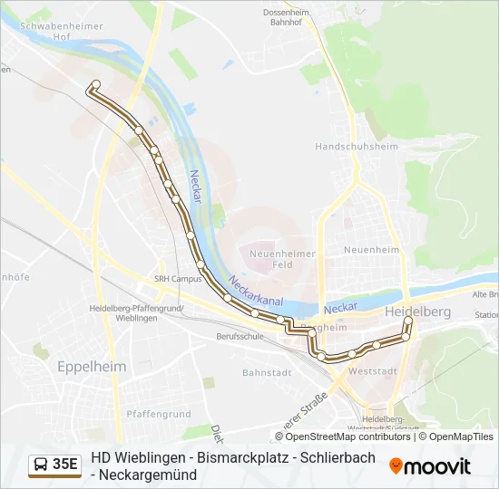35E Bus Line Map