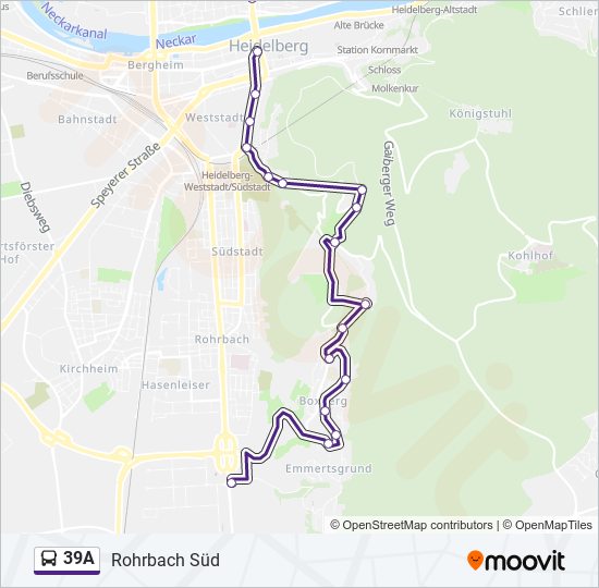 39A bus Line Map