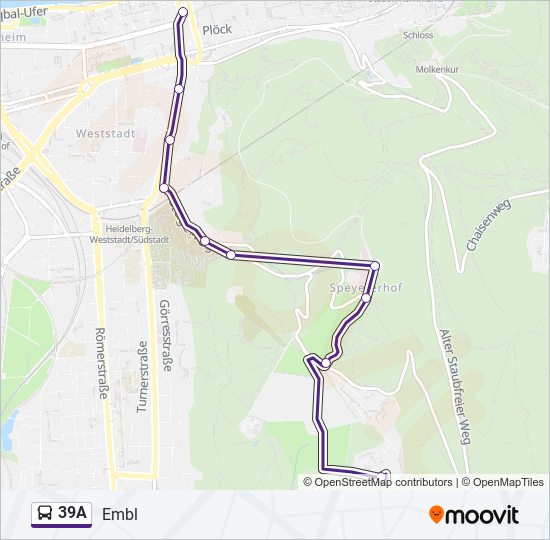 39A bus Line Map