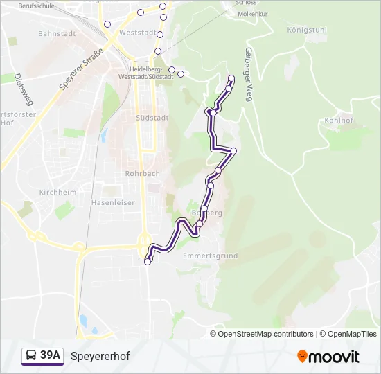 39A Bus Line Map