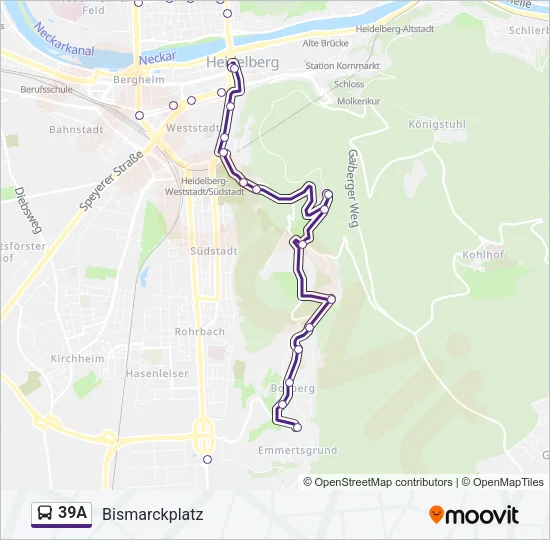 39A Bus Line Map