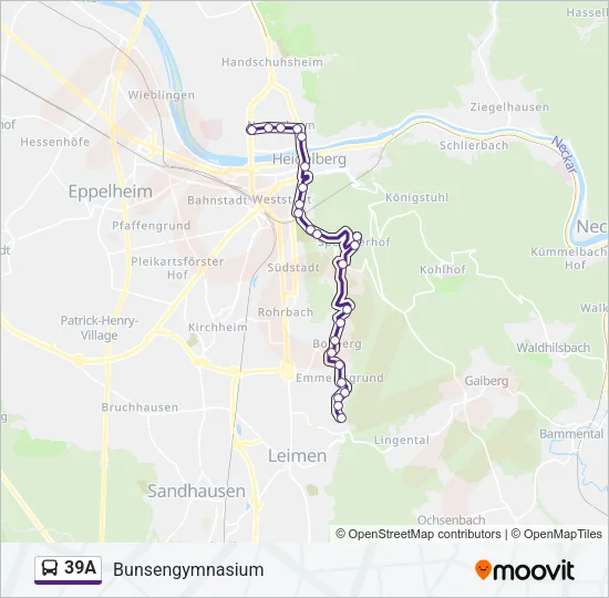 39A Bus Line Map