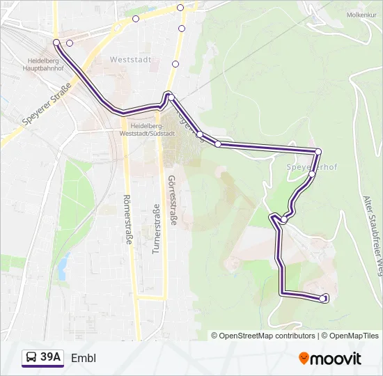 39A Bus Line Map