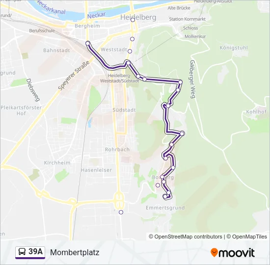 39A Bus Line Map