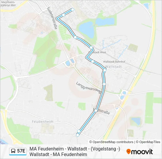 57E Bus Line Map