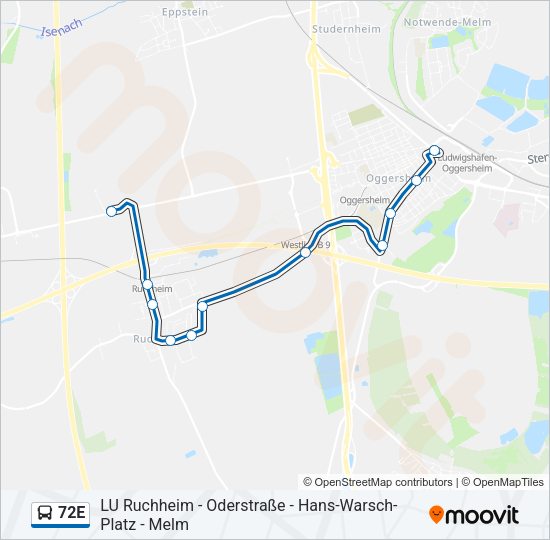72E Bus Line Map