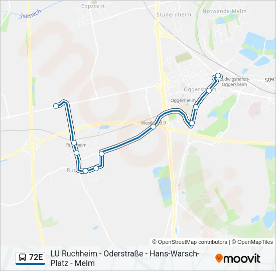 Buslinie 72E Karte