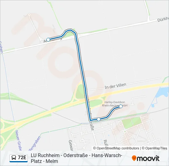 72E Bus Line Map