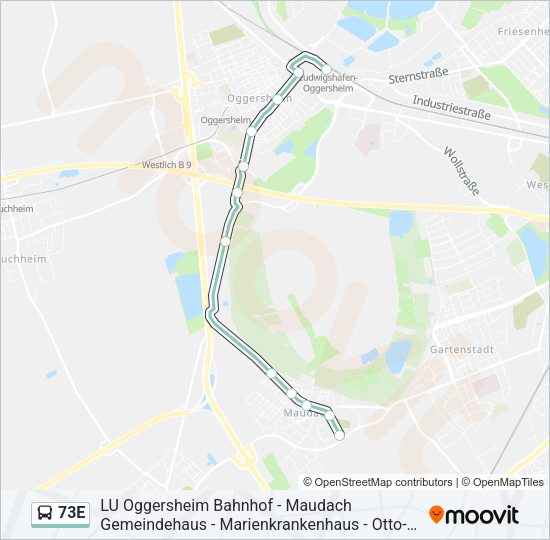 73E Bus Line Map