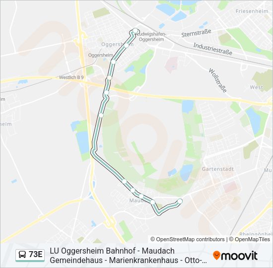 73E Bus Line Map