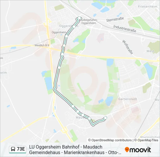 73E Bus Line Map