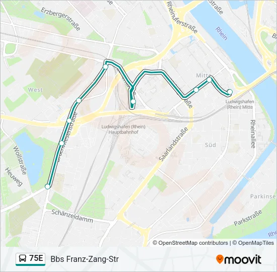 75E Bus Line Map