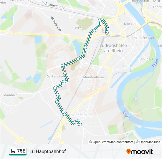 75E Bus Line Map