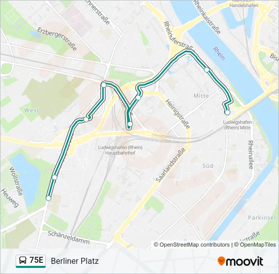 75E Bus Line Map