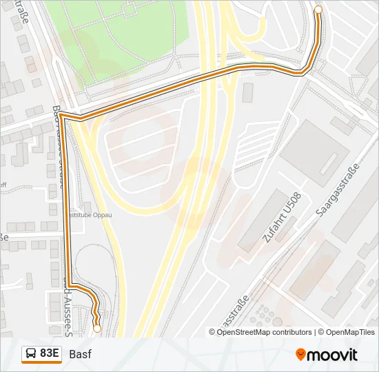 83E Bus Line Map
