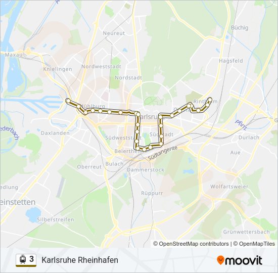 Straßenbahnlinie 3 Karte