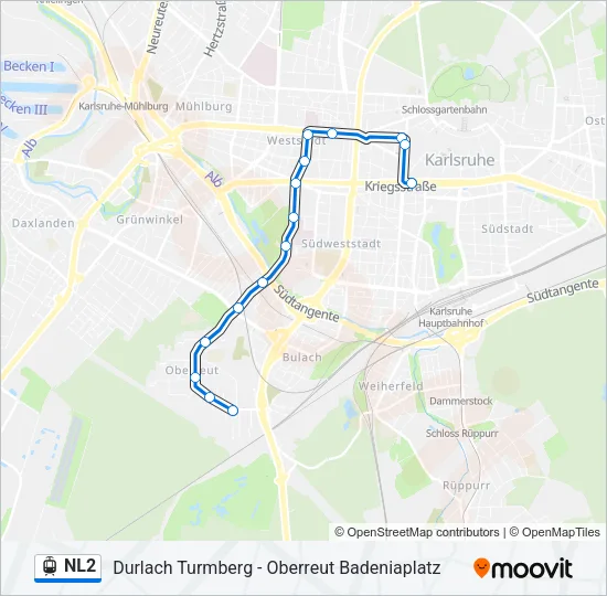 NL2 Light Rail Line Map