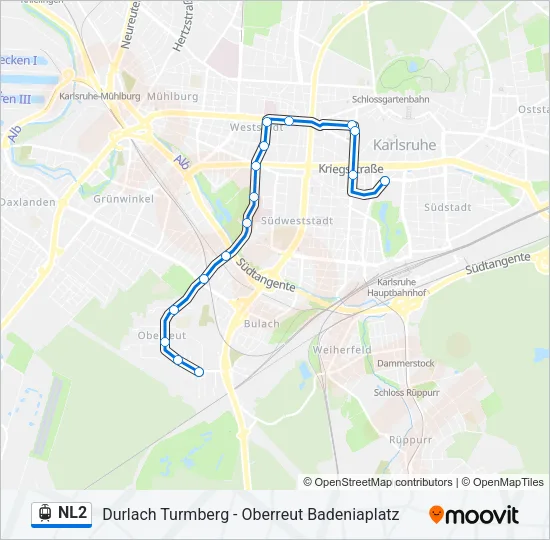 NL2 Light Rail Line Map