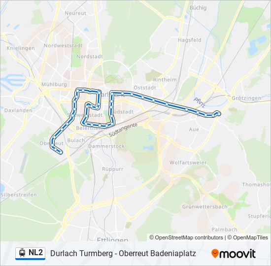 NL2 light rail Line Map