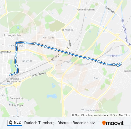 NL2 light rail Line Map