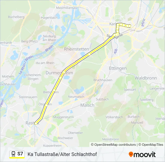 Поезд S7: карта маршрута