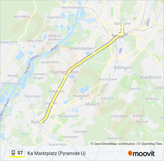 Поезд S7: карта маршрута