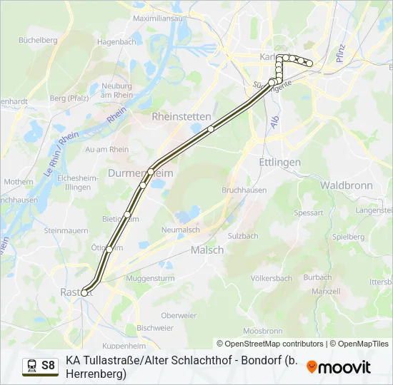 S8 Train Line Map