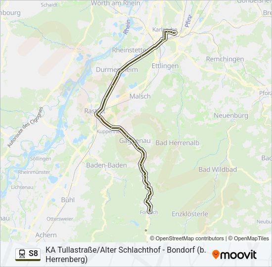 S8 Train Line Map