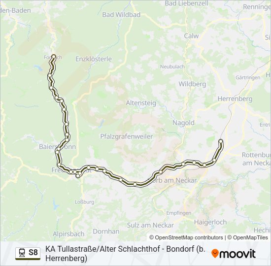 S8 Train Line Map