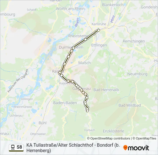 S8 Train Line Map