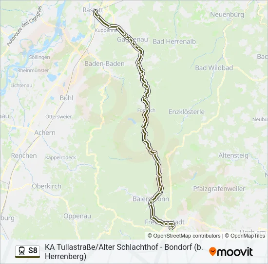 S8 Train Line Map