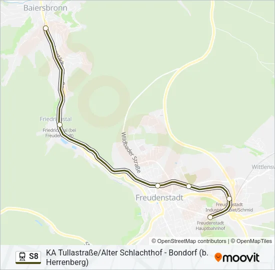 Поезд S8: карта маршрута