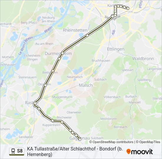 S8 Train Line Map