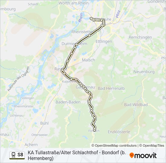 S8 Train Line Map