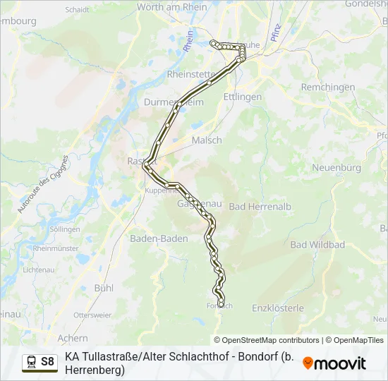 S8 Train Line Map