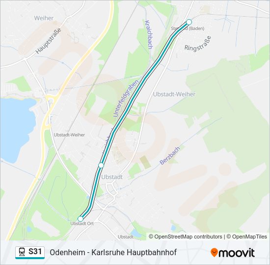 Поезд S31: карта маршрута