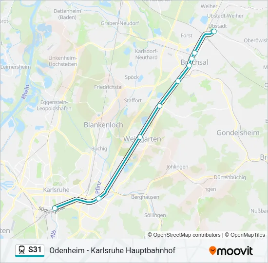 S31 Train Line Map