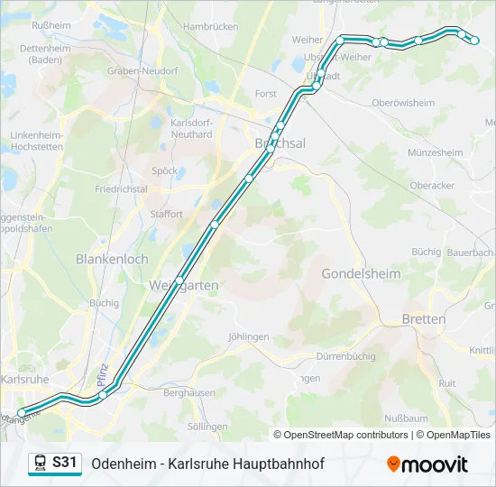 S31 Train Line Map