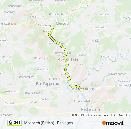 S41 Train Line Map