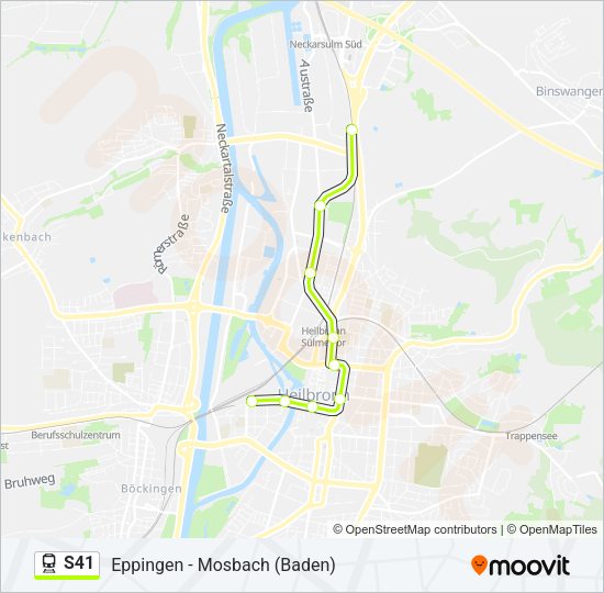 Поезд S41: карта маршрута