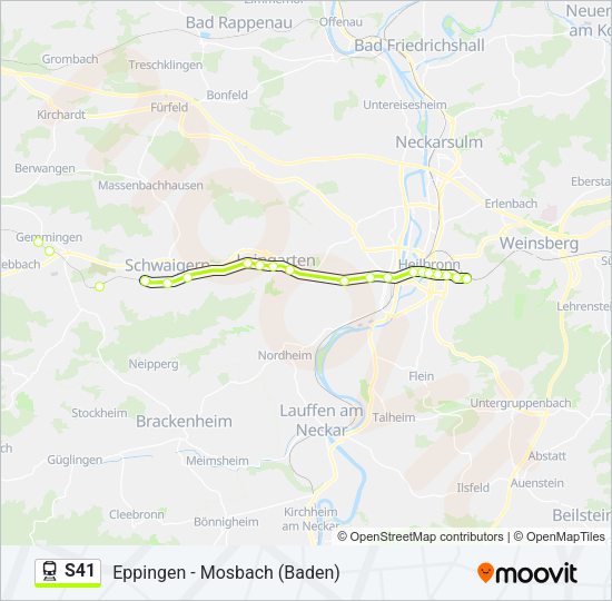 S41 Train Line Map
