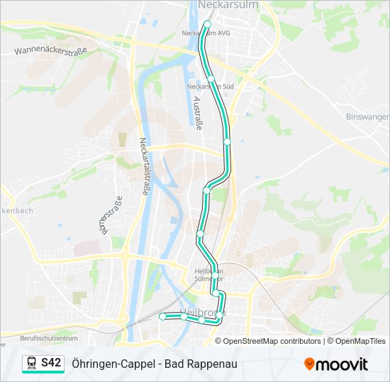 Поезд S42: карта маршрута