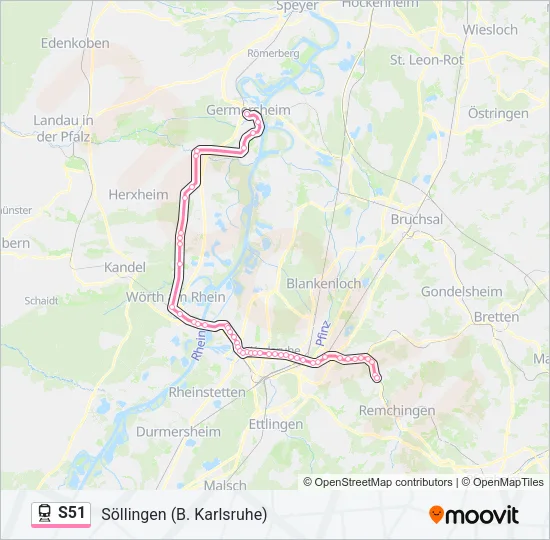 S51 Train Line Map